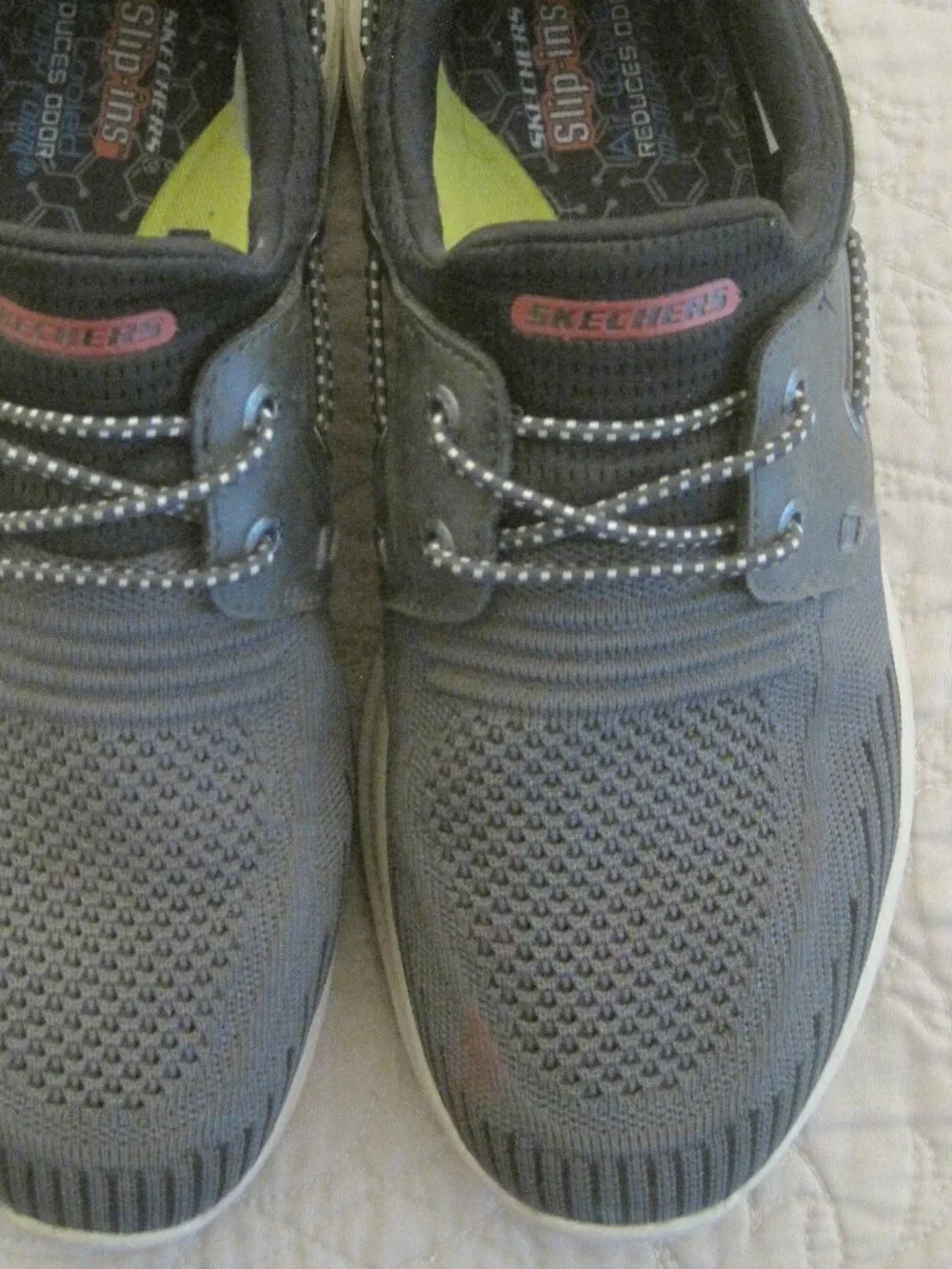 SKECHERS MEN'S LAWSON SLIP-INS CHARCOAL GRAY SNEAKER BOAT SHOES 8.5 $89.99